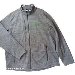 Port Authority Mens 3XL Jacket, Gray Striped Full‎ Zip, FIS